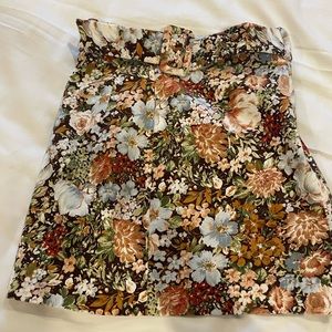 Zara floral Corduroy mini skirt